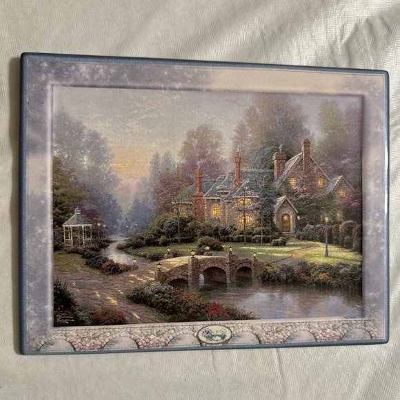 2000 Vintage Thomas Kinkade's Beyond Spring Gates Ceramic Hanging Plate 9” x 7” - Picture 1 of 4